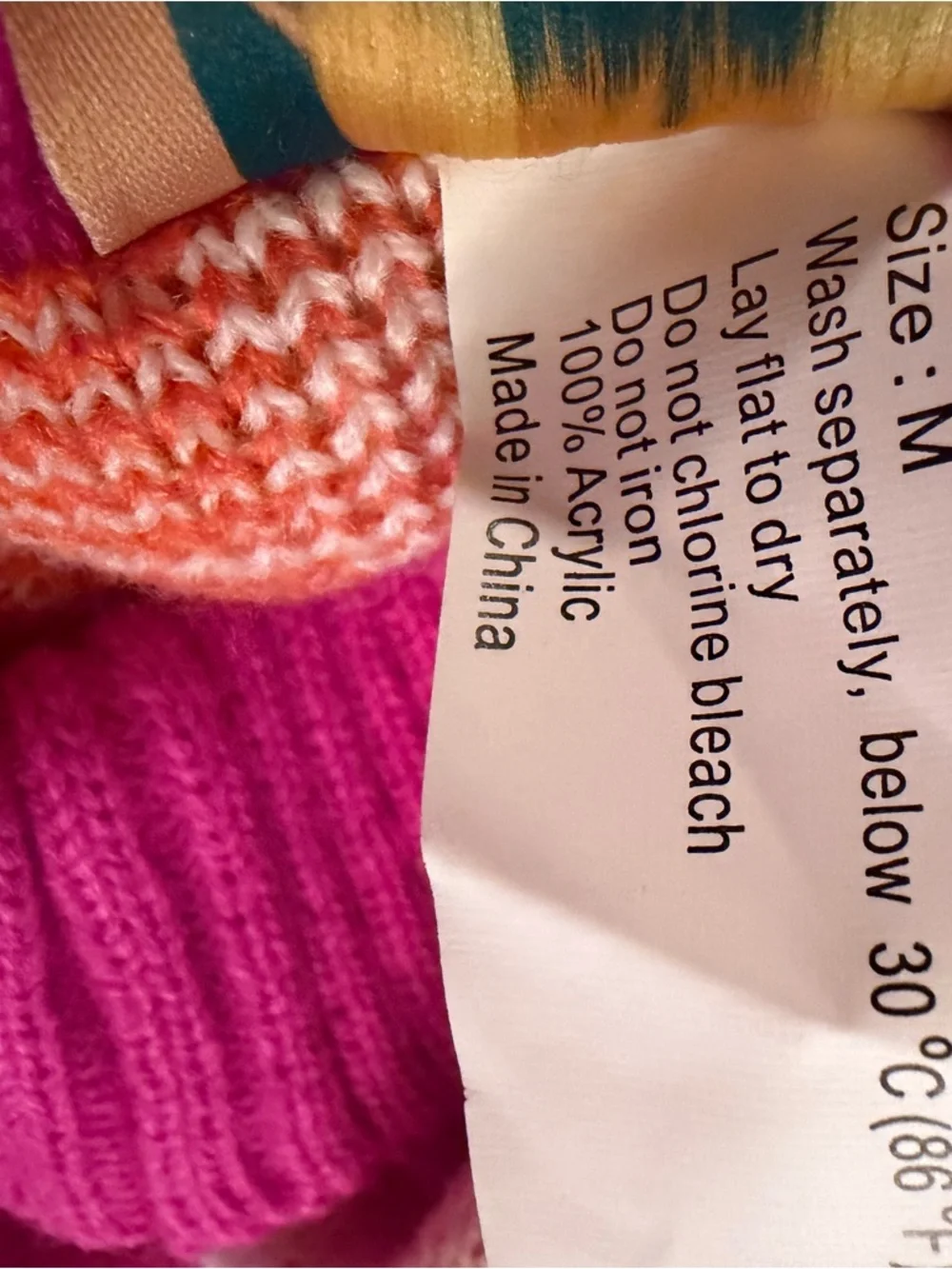 Pet Life Dog Sweater Size M Pink, Orange, Yellow Colorblock Smiley Face Kitschy